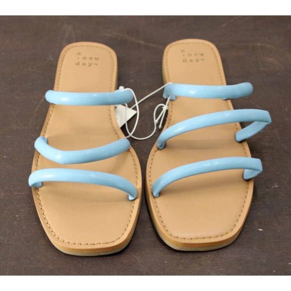 A New Day Womens Blue Slip On Slide Sandals Size 6.5